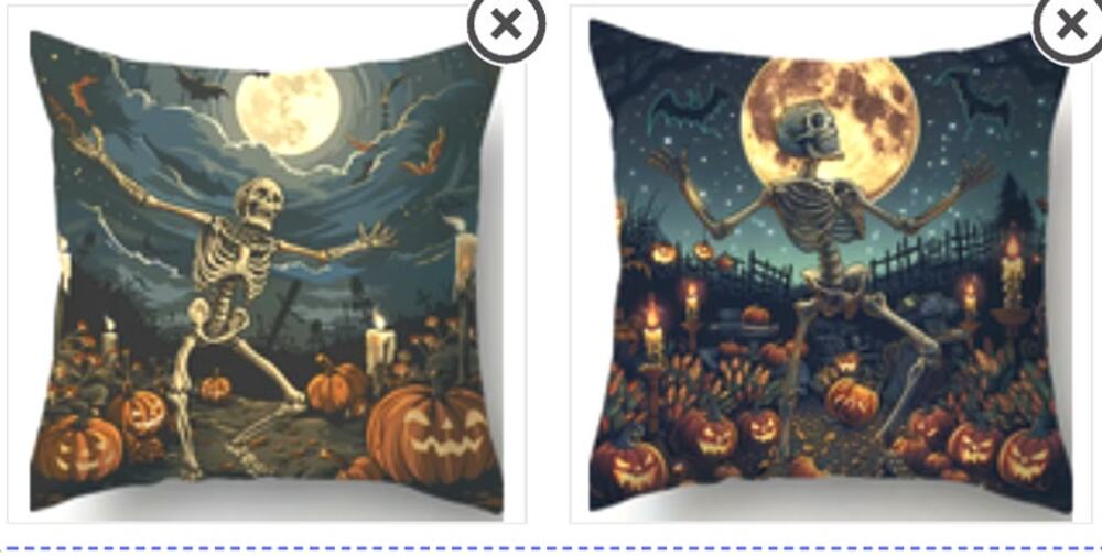 Skeleton Garden Pillowcase Covers Only 18x18 Halloween Gothic Pumpkin Patch Fun